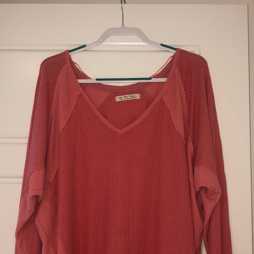 Pink free people sweater